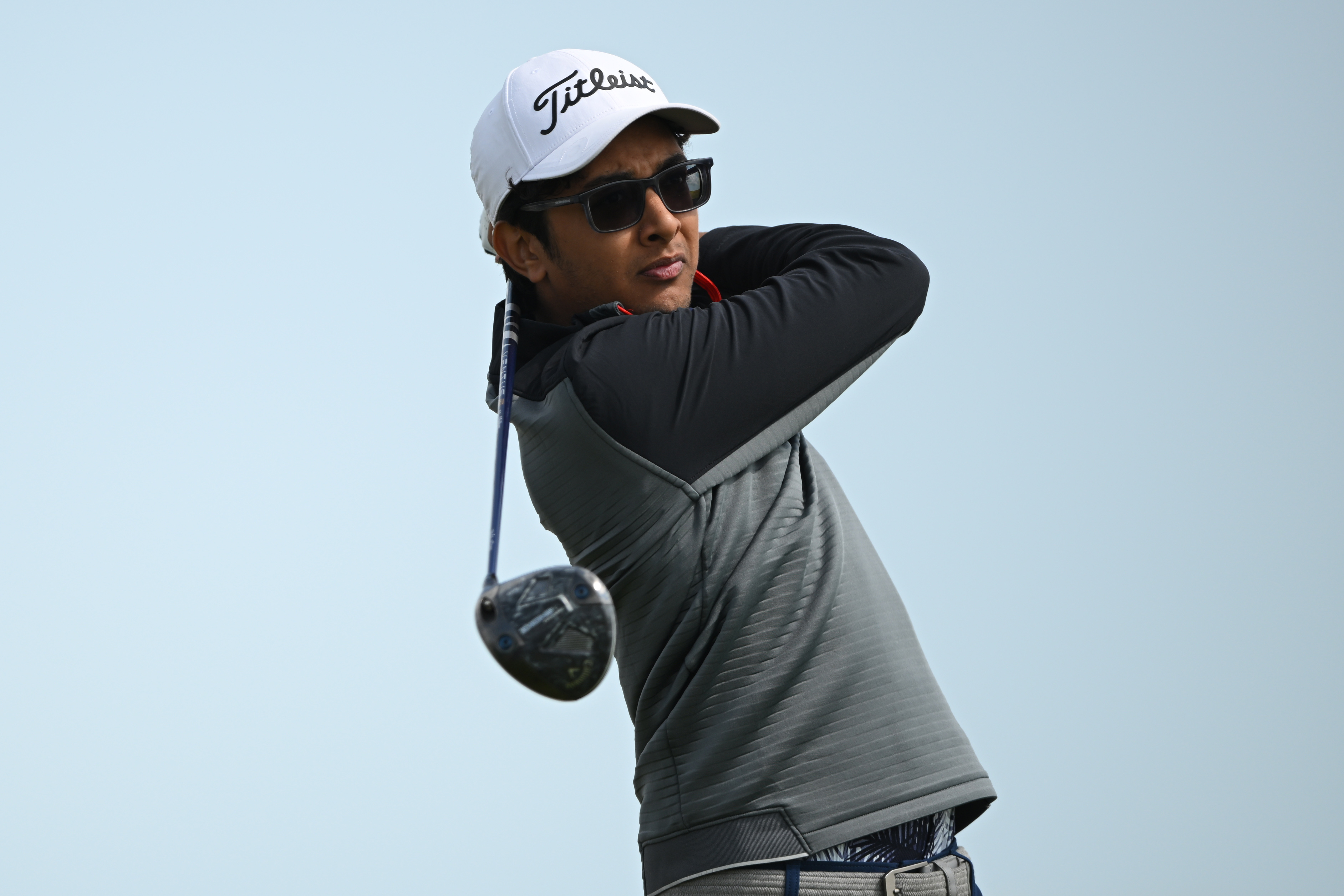 DEAL, ENGLAND - JUNE 15: Krish Chawla of India tees off during a practice round ahead of the The Amateur Championship at Royal Cinque Ports Golf Club on June 15, 2025 in Deal, England. (Photo by Alex Burstow/R&A/R&A via Getty Images)